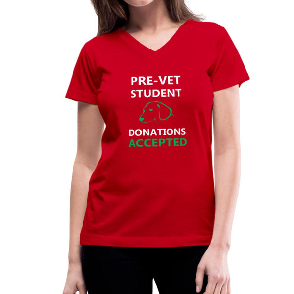Pre- Vet Student Women's V-Neck T-Shirt-Women's V-Neck T-Shirt | Fruit of the Loom L39VR-I love Veterinary