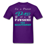 Proud Dad of a pawsome Vet Receptionist Unisex T-shirt-Unisex Classic T-Shirt | Fruit of the Loom 3930-I love Veterinary