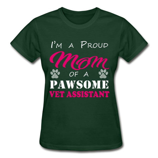 Proud Mom of a pawsome Vet Assistant Gildan Ultra Cotton Ladies T-Shirt-Ultra Cotton Ladies T-Shirt | Gildan G200L-I love Veterinary