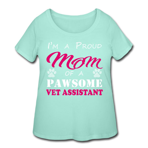 Proud Mom of a pawsome Vet Assistant Women's Curvy T-shirt-Women’s Curvy T-Shirt | LAT 3804-I love Veterinary