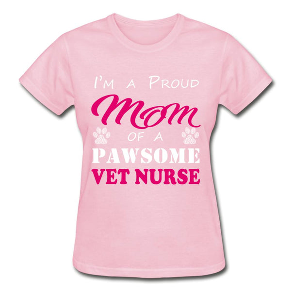 Proud Mom of a pawsome Vet Nurse Gildan Ultra Cotton Ladies T-Shirt-Gildan Ultra Cotton Ladies T-Shirt-I love Veterinary