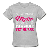 Proud Mom of a pawsome Vet Nurse Gildan Ultra Cotton Ladies T-Shirt-Gildan Ultra Cotton Ladies T-Shirt-I love Veterinary