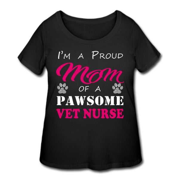 Proud Mom of a pawsome Vet Nurse Women's Curvy T-shirt-Women’s Curvy T-Shirt | LAT 3804-I love Veterinary
