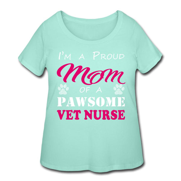 Proud Mom of a pawsome Vet Nurse Women's Curvy T-shirt-Women’s Curvy T-Shirt | LAT 3804-I love Veterinary
