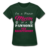 Proud Mom of a pawsome Vet Receptionist Gildan Ultra Cotton Ladies T-Shirt-Gildan Ultra Cotton Ladies T-Shirt-I love Veterinary