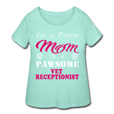 Proud Mom of a pawsome Vet Receptionist Women's Curvy T-shirt-Women’s Curvy T-Shirt | LAT 3804-I love Veterinary