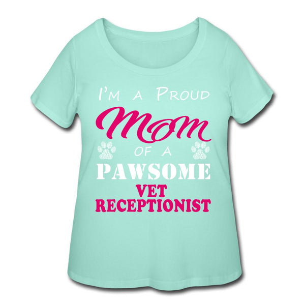 Proud Mom of a pawsome Vet Receptionist Women's Curvy T-shirt-Women’s Curvy T-Shirt | LAT 3804-I love Veterinary