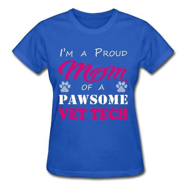 Proud Mom of a pawsome Vet Tech Gildan Ultra Cotton Ladies T-Shirt-Ultra Cotton Ladies T-Shirt | Gildan G200L-I love Veterinary