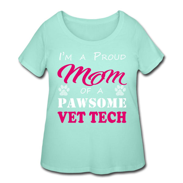 Proud Mom of a pawsome Vet Tech Women's Curvy T-shirt-Women’s Curvy T-Shirt | LAT 3804-I love Veterinary