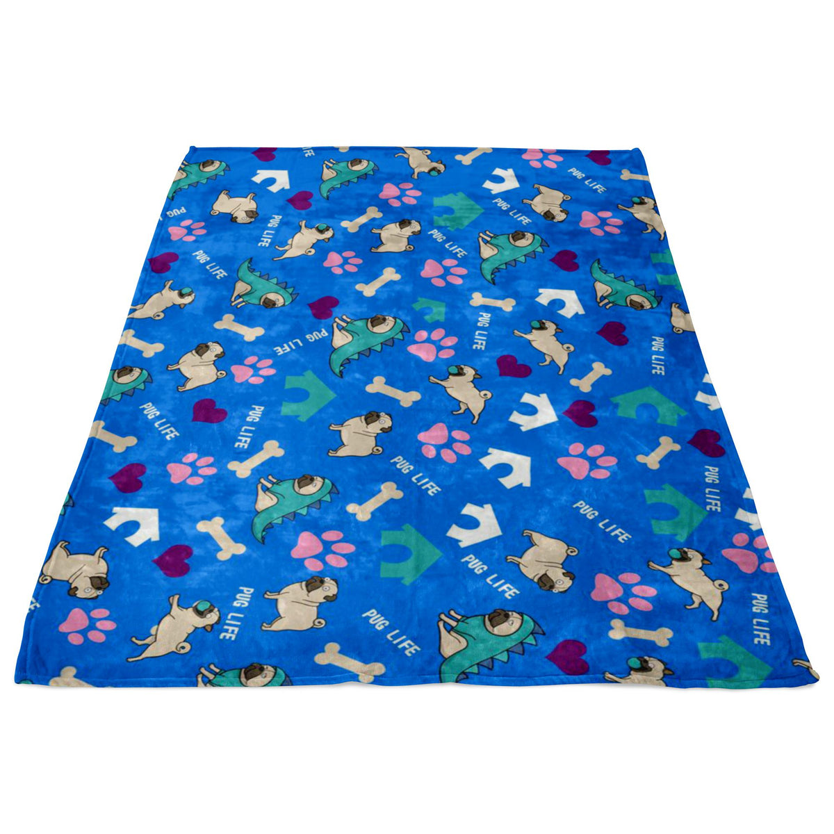 Pug Life Fleece Blanket-Blankets-I love Veterinary