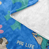 Pug Life Fleece Blanket-Blankets-I love Veterinary