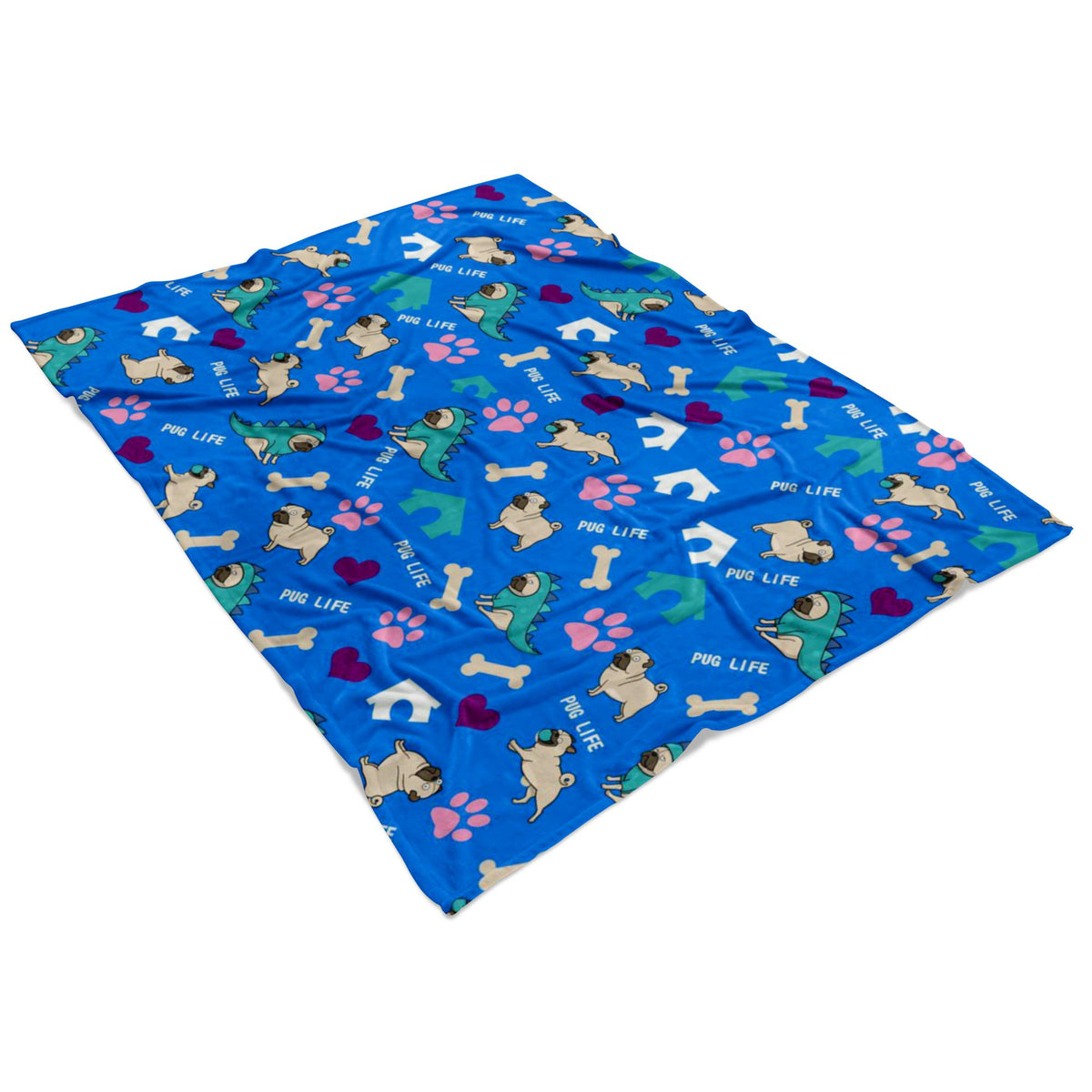 Pug Life Fleece Blanket-Blankets-I love Veterinary