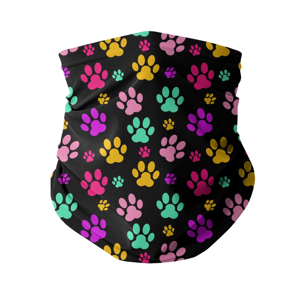 Rainbow pawprints Sublimation Neck Gaiter-Sublimation Neck Gaiter-I love Veterinary