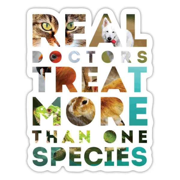 Real Doctors Treat More Than One Species Sticker-Sticker-I love Veterinary