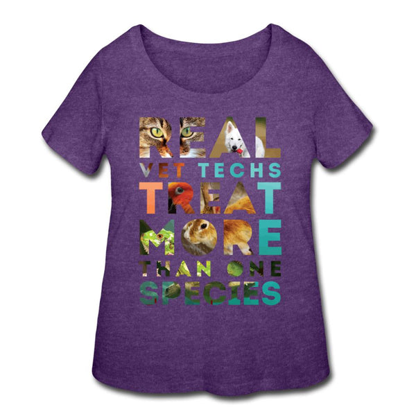 Real vet techs treat more than one species Women's Curvy T-shirt-Women’s Curvy T-Shirt | LAT 3804-I love Veterinary