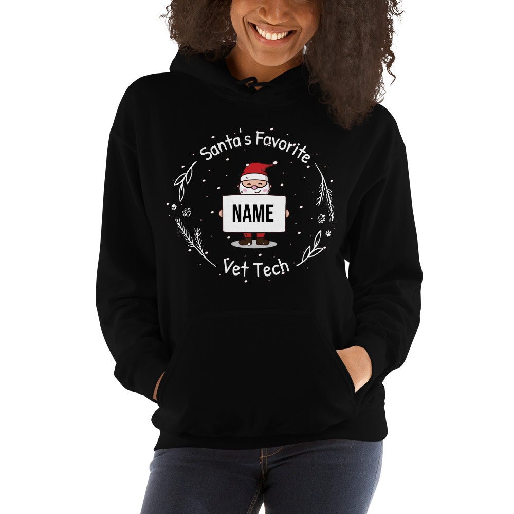 Santa's favorite Vet Tech Personalized Unisex Hoodie-Unisex Hoodie | Gildan 18500-I love Veterinary