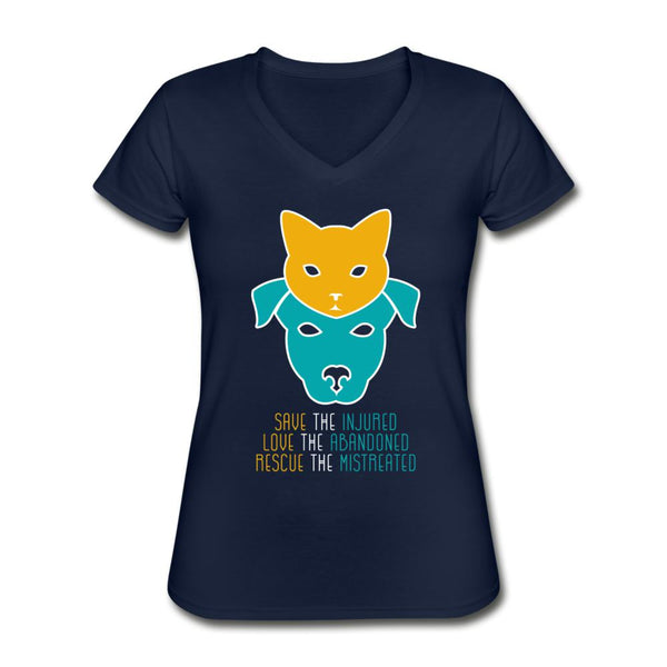 Save the injured, love the abandoned, rescue the mistreated Women's V-Neck T-Shirt-Women's V-Neck T-Shirt | Fruit of the Loom L39VR-I love Veterinary
