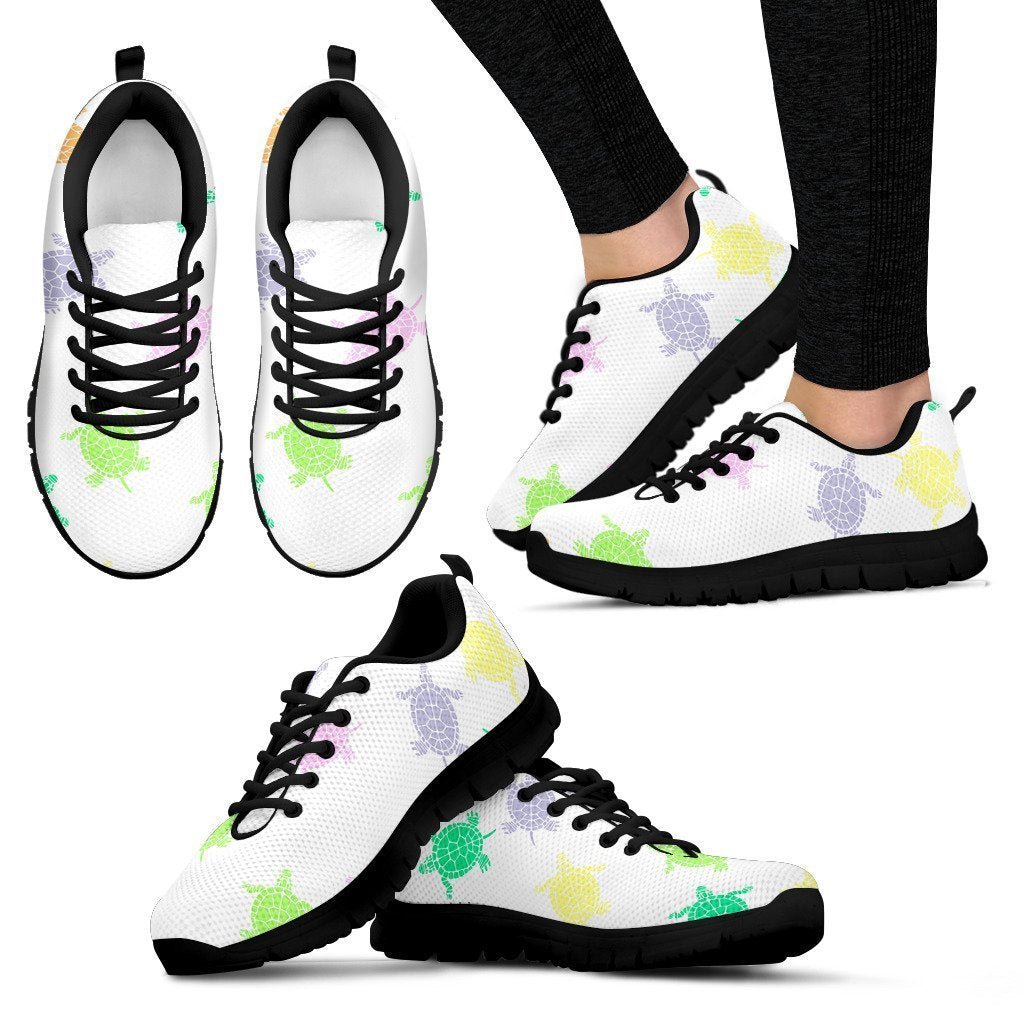 Sea Turtles - White Women's Sneakers-Sneakers-I love Veterinary