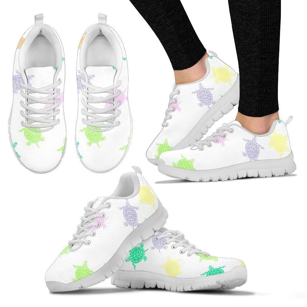 Sea Turtles - White Women's Sneakers-Sneakers-I love Veterinary