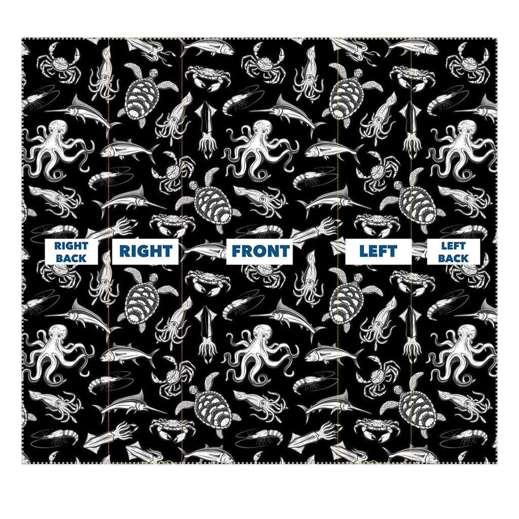 Sea world black pattern Sublimation Neck Gaiter-Sublimation Neck Gaiter-I love Veterinary