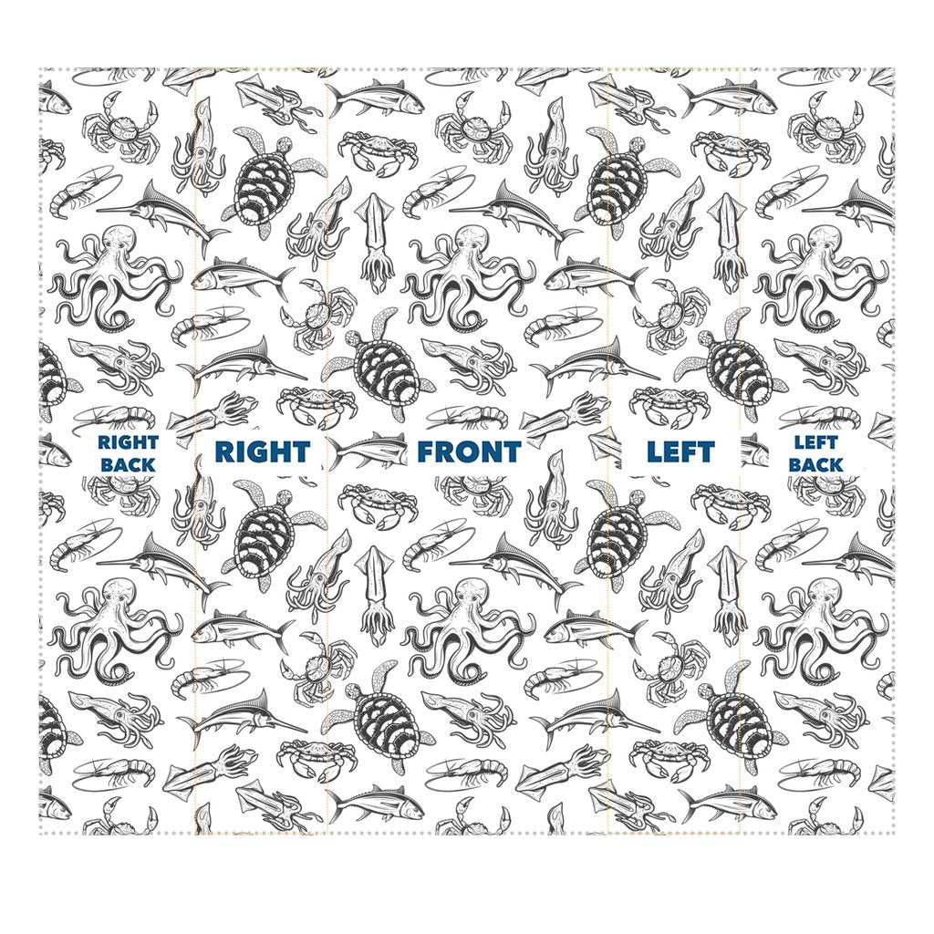 Sea world white pattern Sublimation Neck Gaiter-Sublimation Neck Gaiter-I love Veterinary