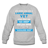 Shoulder deep Crewneck Sweatshirt-Unisex Crewneck Sweatshirt | Gildan 18000-I love Veterinary