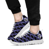 Geo Pattern with Pawprints - Women's Sneakers-Sneakers-I love Veterinary