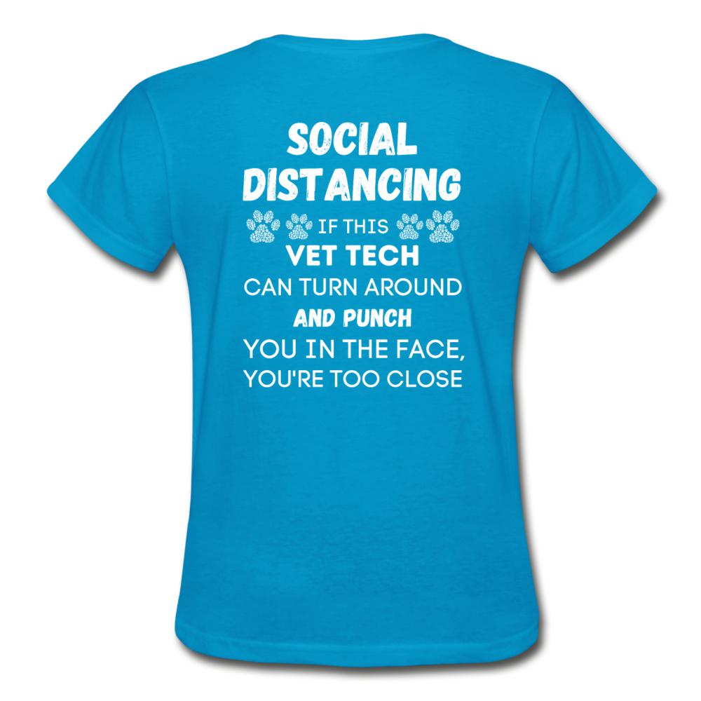 Social distancing Vet Tech Gildan Ultra Cotton Ladies T-Shirt-Ultra Cotton Ladies T-Shirt | Gildan G200L-I love Veterinary