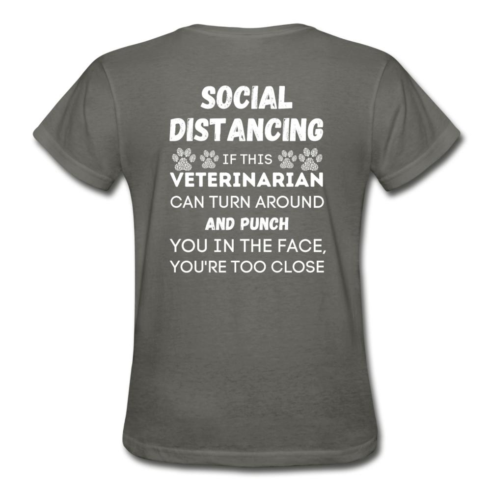 Social distancing Veterinarian Gildan Ultra Cotton Ladies T-Shirt-Ultra Cotton Ladies T-Shirt | Gildan G200L-I love Veterinary