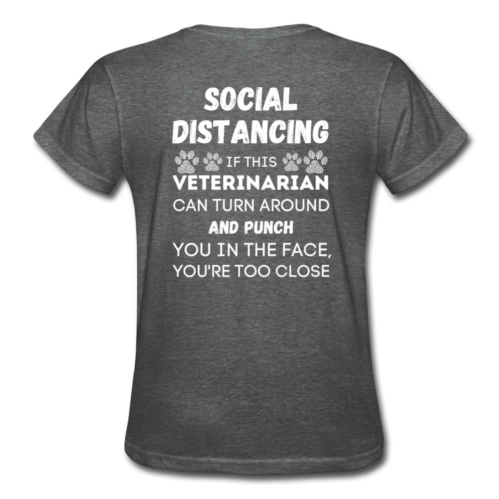 Social distancing Veterinarian Gildan Ultra Cotton Ladies T-Shirt-Ultra Cotton Ladies T-Shirt | Gildan G200L-I love Veterinary