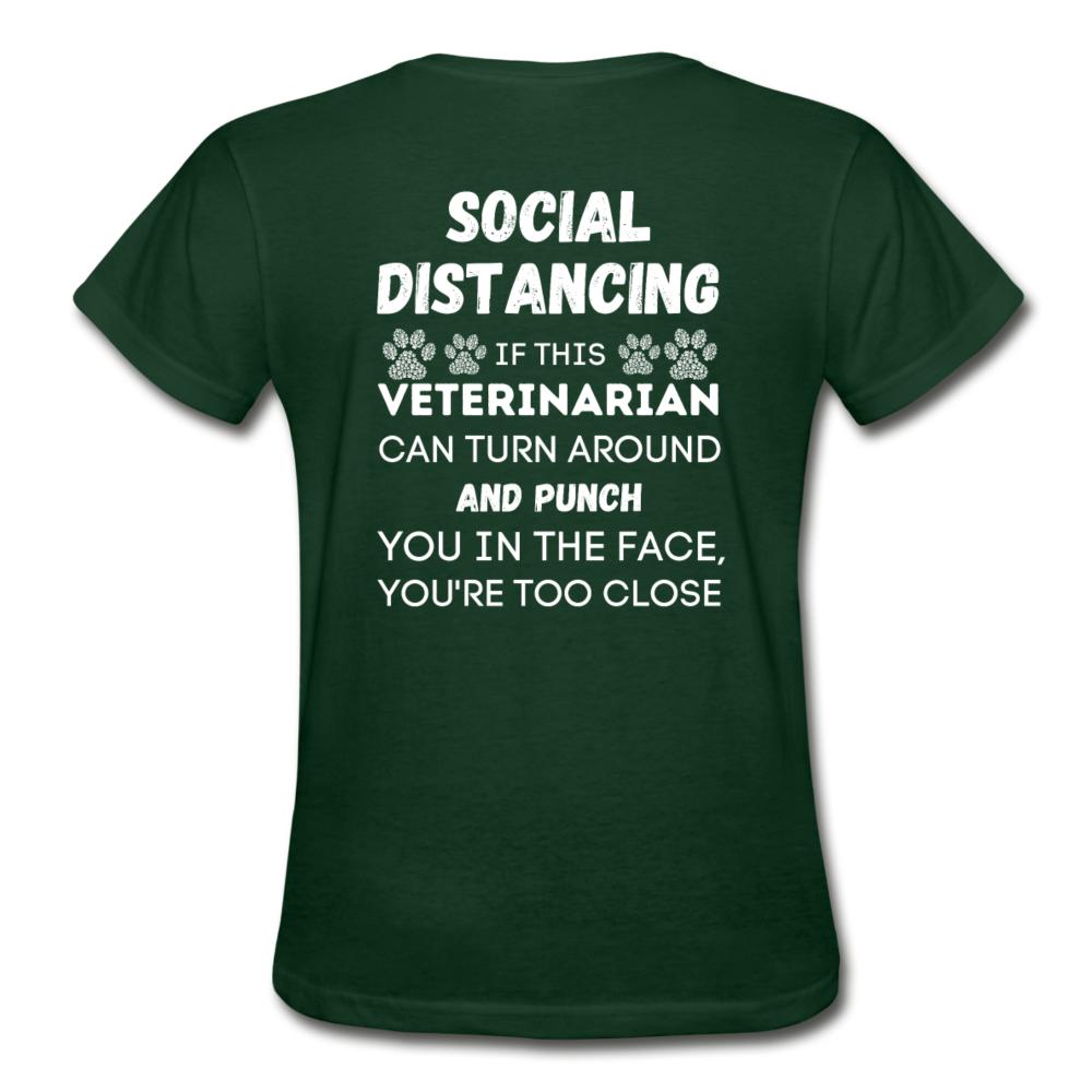 Social distancing Veterinarian Gildan Ultra Cotton Ladies T-Shirt-Ultra Cotton Ladies T-Shirt | Gildan G200L-I love Veterinary
