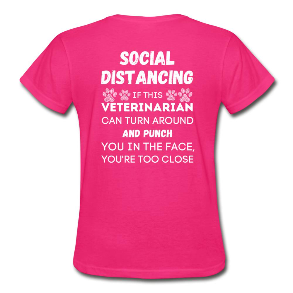 Social distancing Veterinarian Gildan Ultra Cotton Ladies T-Shirt-Ultra Cotton Ladies T-Shirt | Gildan G200L-I love Veterinary