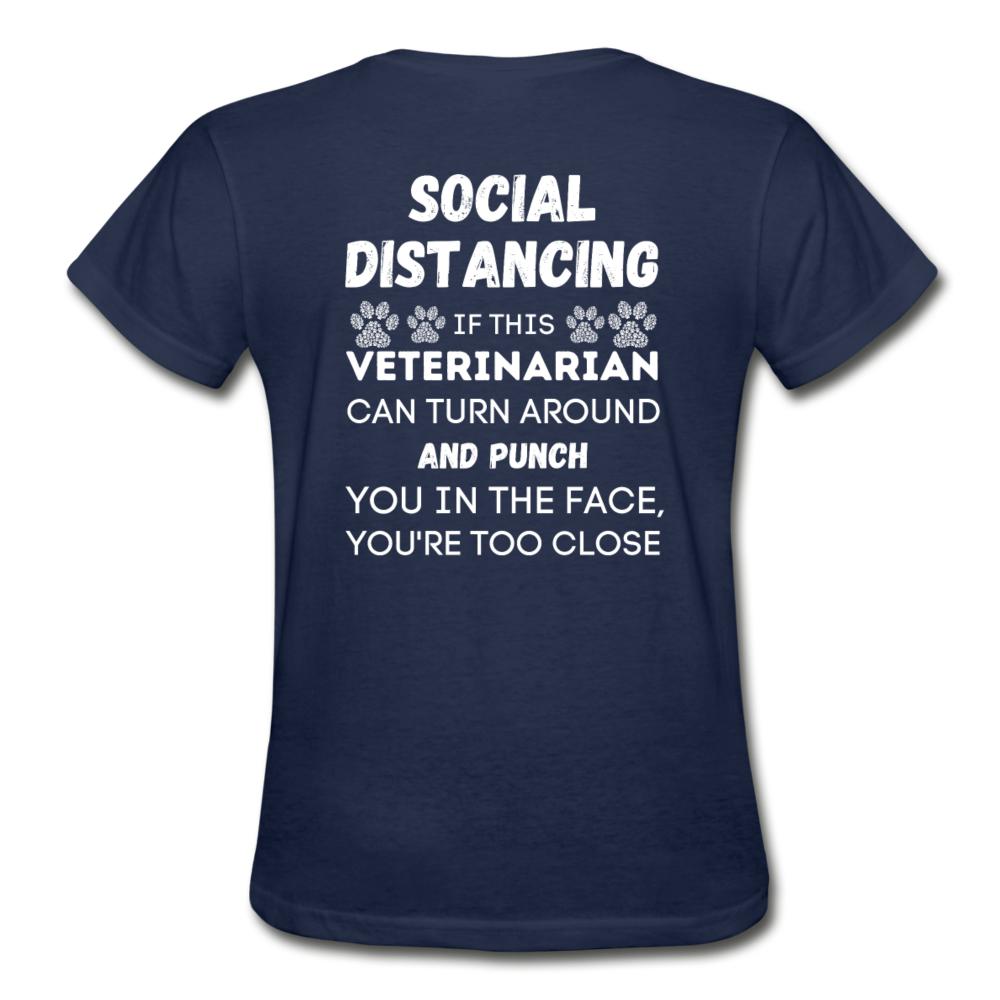Social distancing Veterinarian Gildan Ultra Cotton Ladies T-Shirt-Ultra Cotton Ladies T-Shirt | Gildan G200L-I love Veterinary