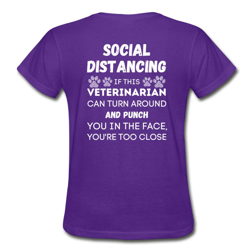 Social distancing Veterinarian Gildan Ultra Cotton Ladies T-Shirt-Ultra Cotton Ladies T-Shirt | Gildan G200L-I love Veterinary