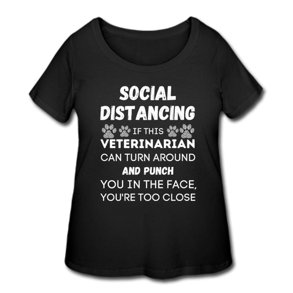 Social distancing Veterinarian Women's Curvy T-shirt-Women’s Curvy T-Shirt | LAT 3804-I love Veterinary