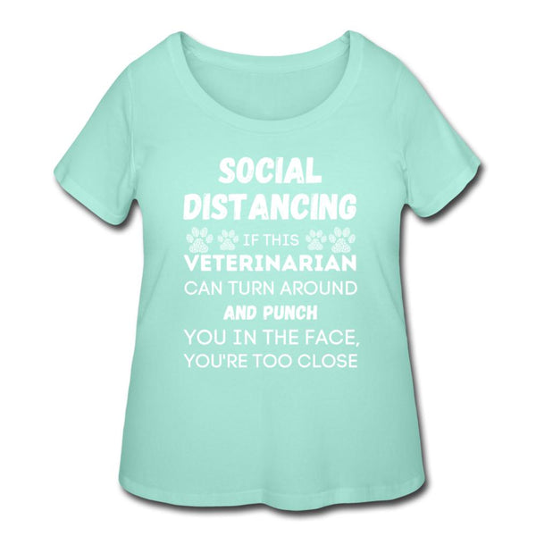 Social distancing Veterinarian Women's Curvy T-shirt-Women’s Curvy T-Shirt | LAT 3804-I love Veterinary
