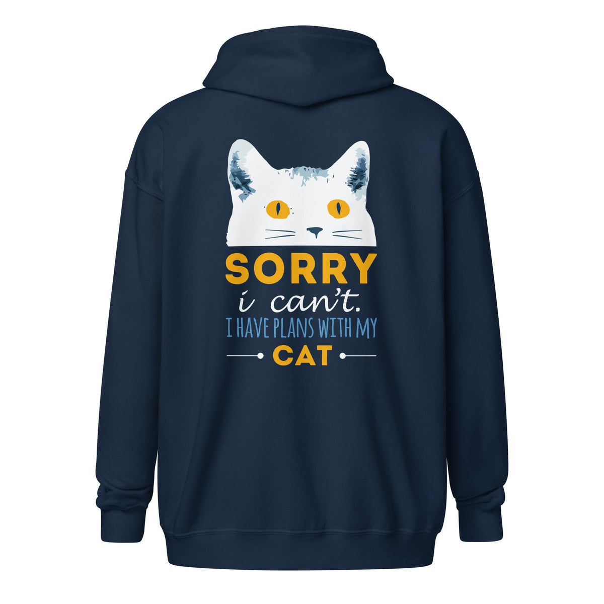 Sorry I can't I have plans with my Cat Unisex Zip Hoodie-Unisex Zip Hoodie | Gildan 18600-I love Veterinary
