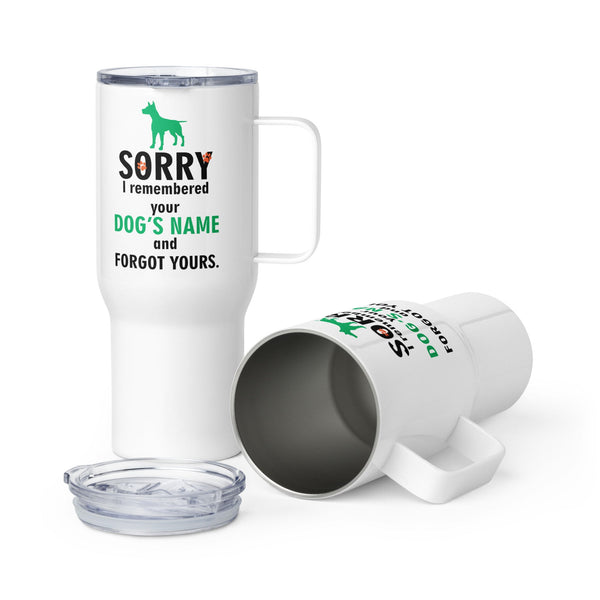 Sorry I remembered your dogs name... Travel mug with a handle-I love Veterinary