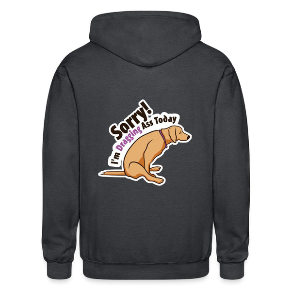 Sorry I'm dragging ass today Zip Hoodie Gildan Heavy Blend Adult Zip Hoodie-Heavy Blend Adult Zip Hoodie | Gildan G18600-I love Veterinary