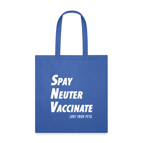 Spay, neuter, vaccinate! Love your pets Cotton Tote Bag-Tote Bag | Q-Tees Q800-I love Veterinary