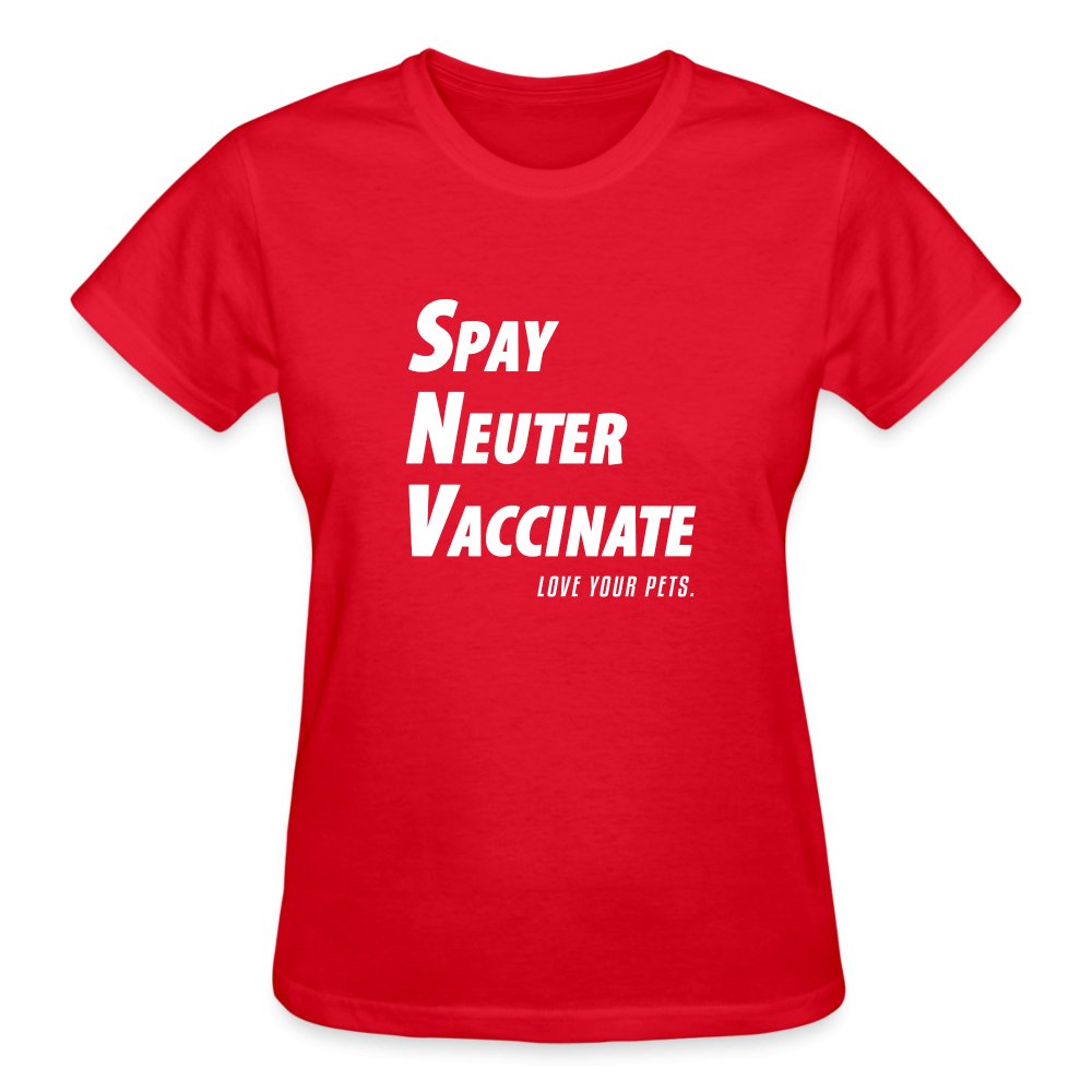 Spay, neuter, vaccinate! Love your pets Gildan Ultra Cotton Ladies T-Shirt-Ultra Cotton Ladies T-Shirt | Gildan G200L-I love Veterinary