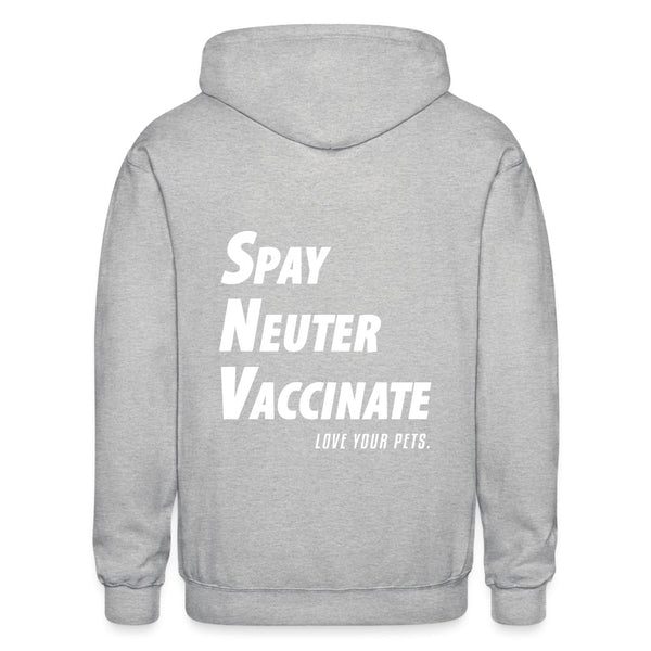 Spay, neuter, vaccinate! Love your pets Zip Hoodie Gildan Heavy Blend Adult Zip Hoodie-Heavy Blend Adult Zip Hoodie | Gildan G18600-I love Veterinary