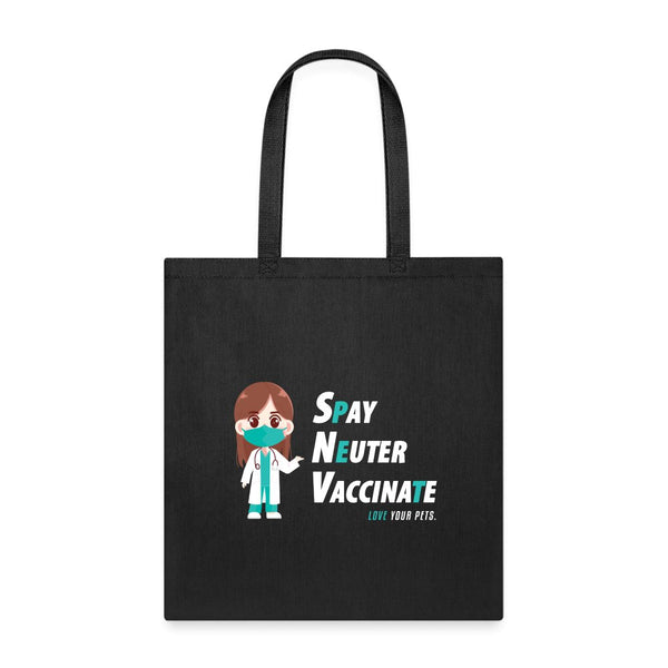 Spay, neuter, vaccinate! Woman Cotton Tote Bag-Tote Bag | Q-Tees Q800-I love Veterinary