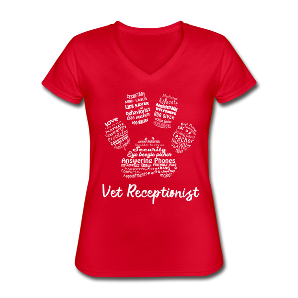 Vet Receptionist Women's V-Neck T-Shirt-Women's V-Neck T-Shirt | Fruit of the Loom L39VR-I love Veterinary