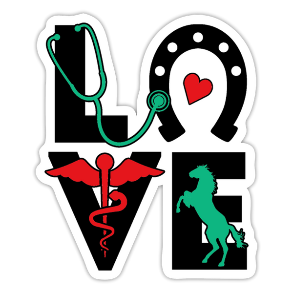 Love Horseshoe Sticker-Sticker-I love Veterinary