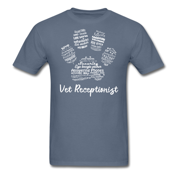 Vet Receptionist Pawprint Unisex T-shirt-Unisex Classic T-Shirt | Fruit of the Loom 3930-I love Veterinary