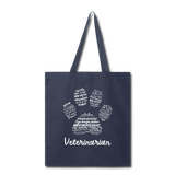 Veterinarian Pawprint Cotton Tote Bag-Tote Bag | Q-Tees Q800-I love Veterinary