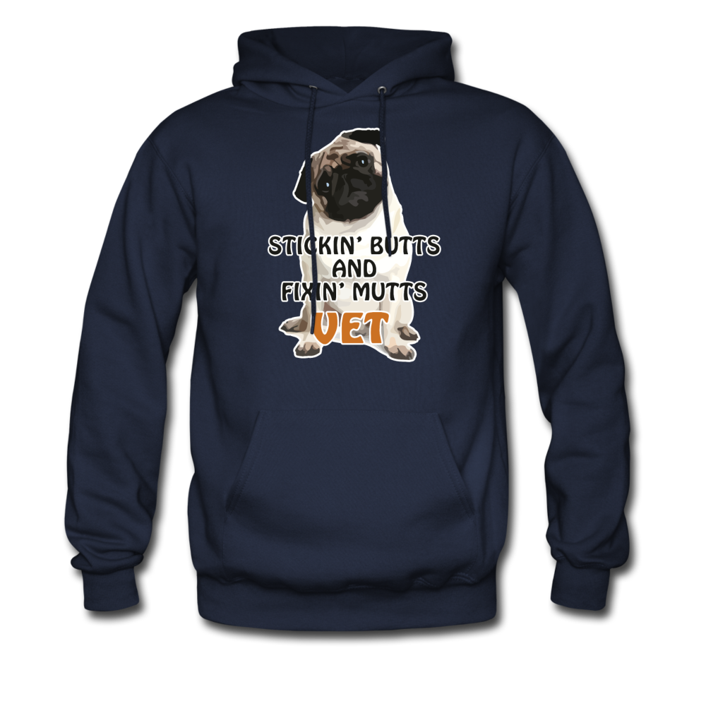 Stickin' butts and fixin' mutts Vet Unisex Hoodie-Men's Hoodie | Hanes P170-I love Veterinary