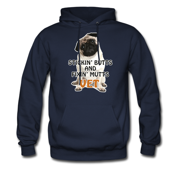Stickin' butts and fixin' mutts Vet Unisex Hoodie-Men's Hoodie | Hanes P170-I love Veterinary