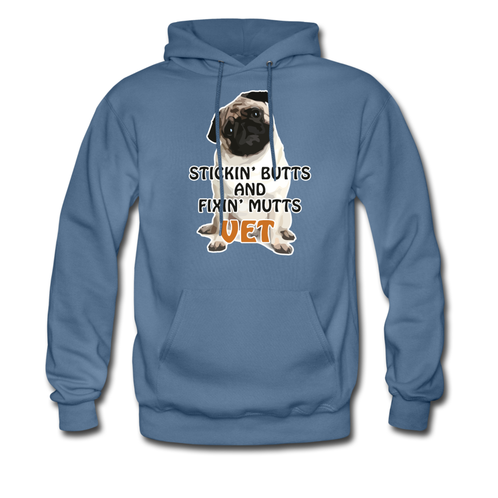 Stickin' butts and fixin' mutts Vet Unisex Hoodie-Men's Hoodie | Hanes P170-I love Veterinary